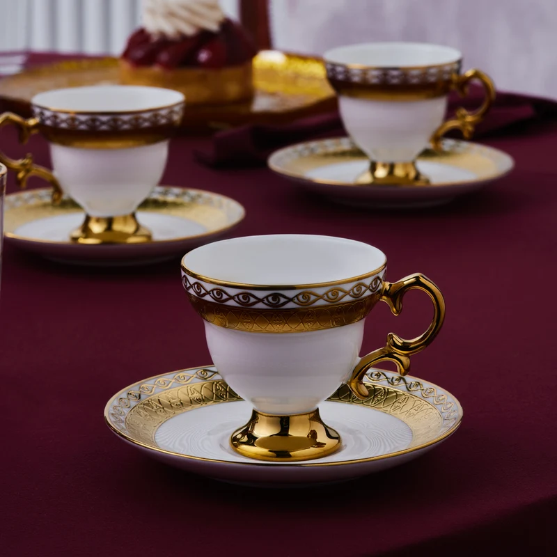 Karaca Hürrem Kaffeetassenset für 6 Personen, 90 ml