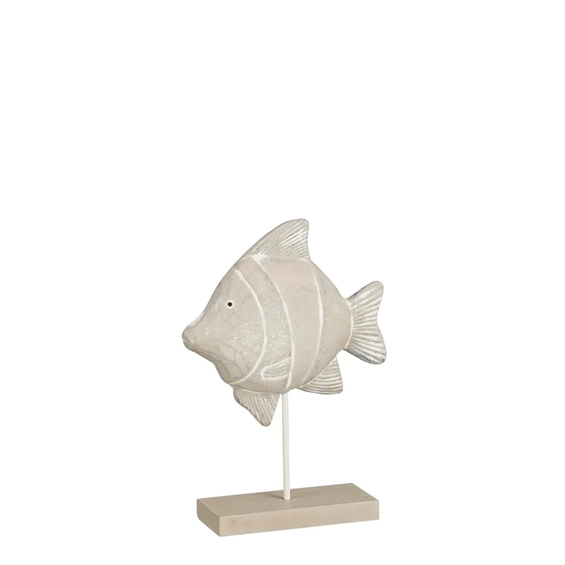 Dekoration Fisch grau FSC 100% - l10xw4.5xh18cm