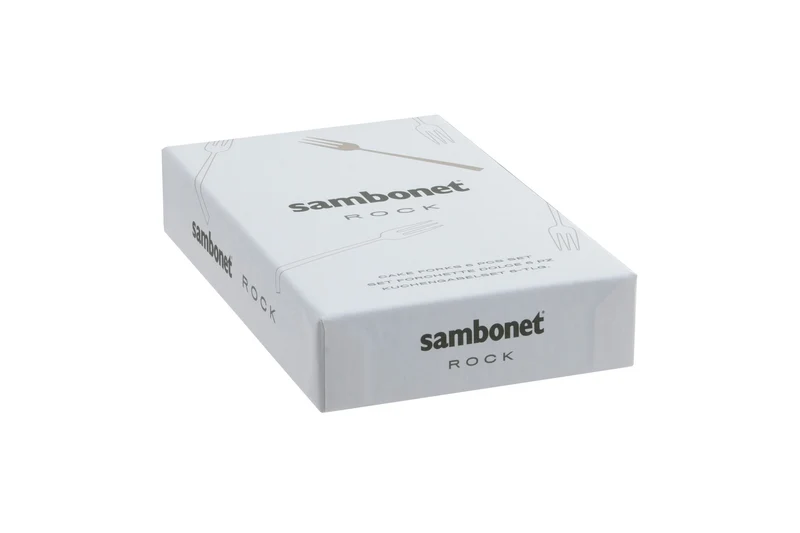 Sambonet Rock Diamond Kuchengabel Set6 Edelstahl/PVD 2Black