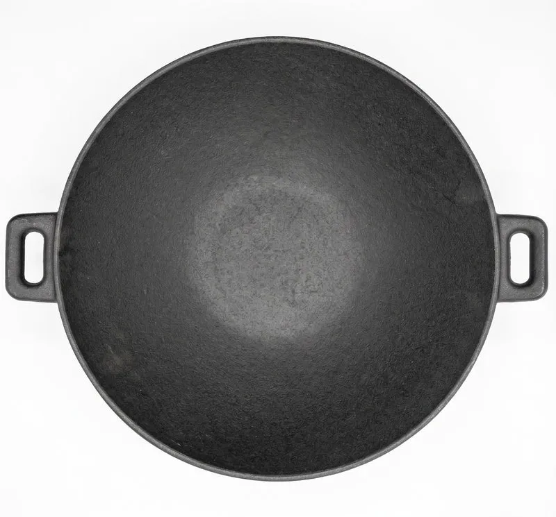 Blackwell Wokpfanne Gusseisen Ø 36 cm / 6.5 Liter – ohne Antihaftbeschichtung – geeignet für alle Wärmequellen