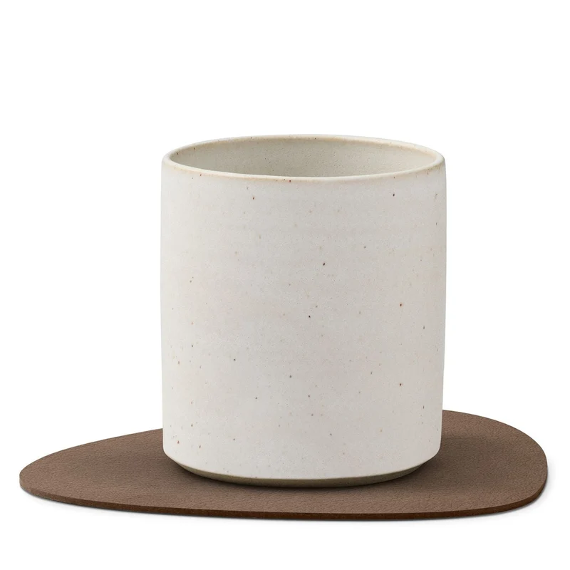 LIND DNA Untersetzer Nupo - Leder - Braun / Sand - doppelseitig - 13 x 11 cm - 4 Stück