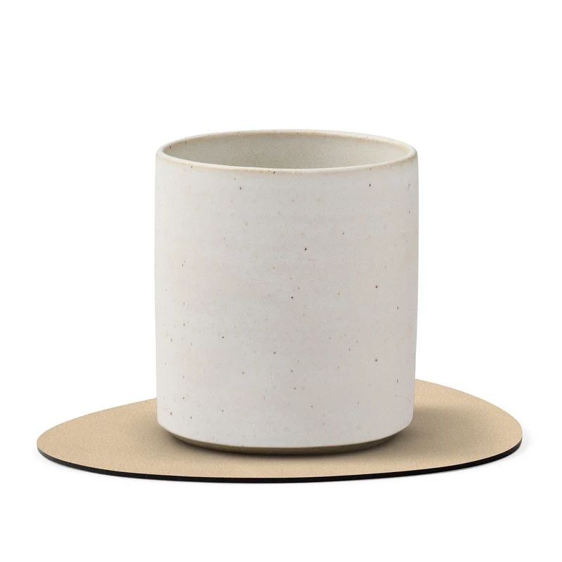 LIND DNA Untersetzer Nupo - Leder - Braun / Sand - doppelseitig - 13 x 11 cm - 4 Stück