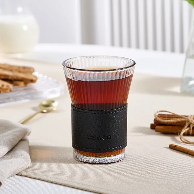 Karaca Leder Cool Touch Latte Glas 210 Ml Schwarz