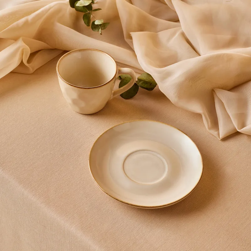 Karaca Aria Teetasse mit Untertasse mit Reaktivglasur, 230 ml, Beige