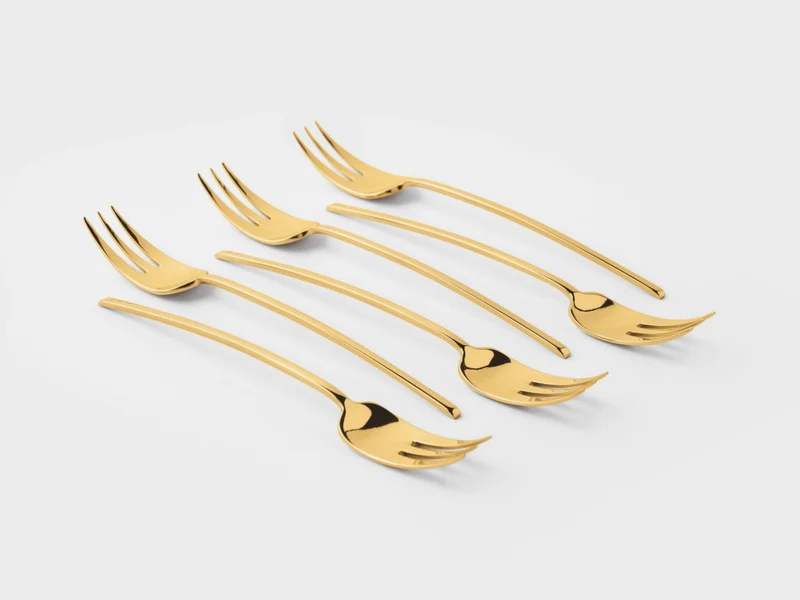 Sambonet 100 Kuchengabeln Set6 Edelstahl/PVD Gold
