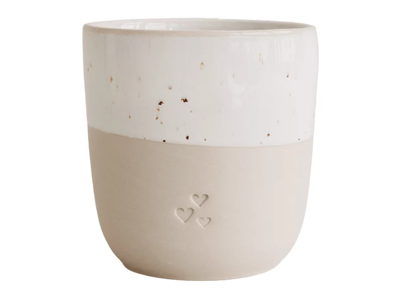 Eulenschnitt Becher Herzen beige 0,32l