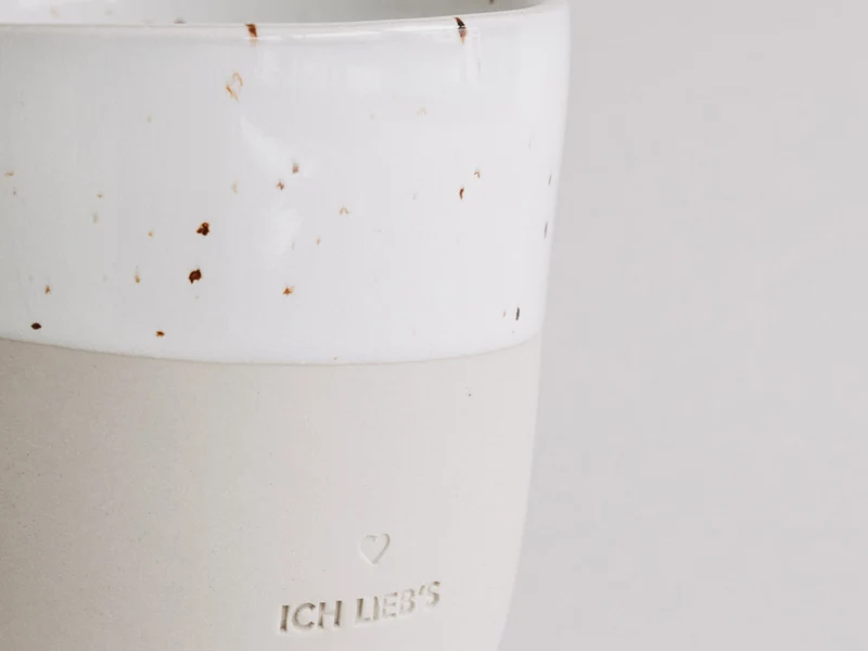 Eulenschnitt Becher Ich lieb's beige 0,32l