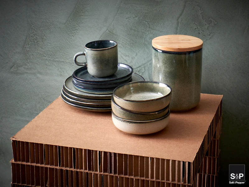 Salt & Pepper Schalen Meridian Grün/Blau ø 13 cm - 4 Stück
