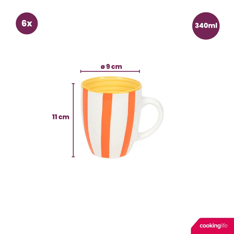 Cookinglife Becher Summer Vibes 340 ml - 6 Stück