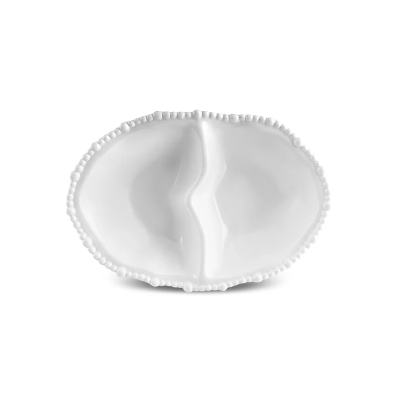 Karaca Perla Melamin Snackschale mit Fächern Oval 33 cm Weiß