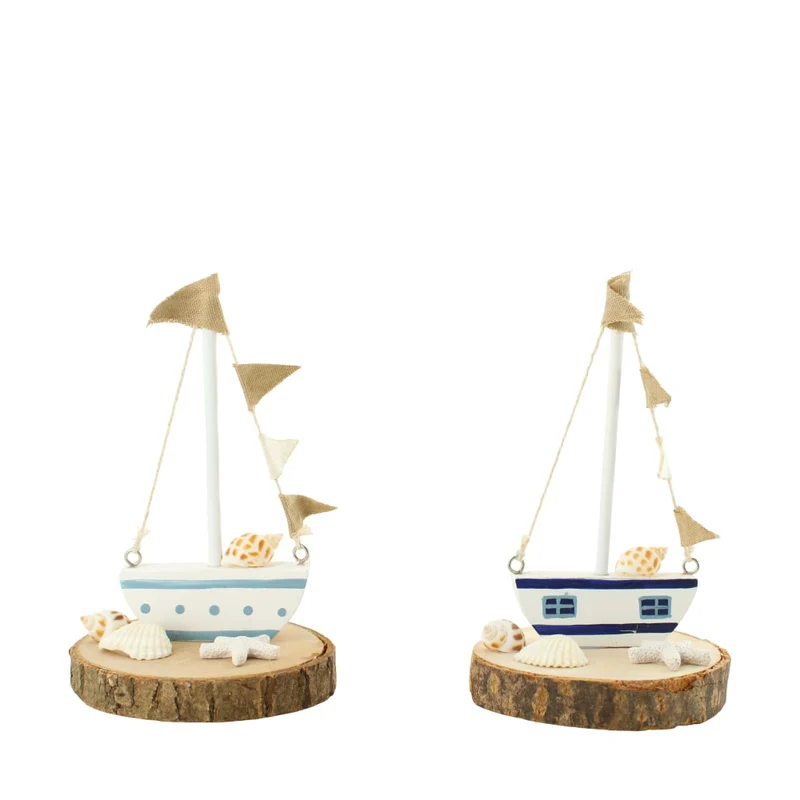 Figurine Holz 10x10x14,5cm 2 assorti blau