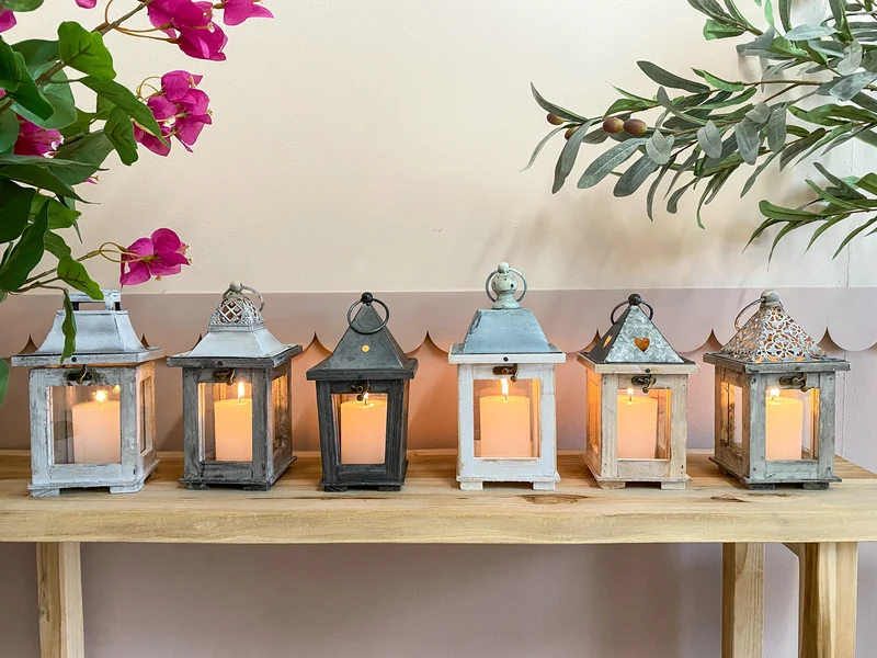 Lantern Alba L13 W11 H25.5cm White