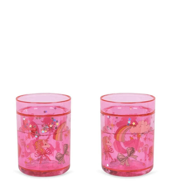 Glitzerbecher 2er Set Rainbow Bow