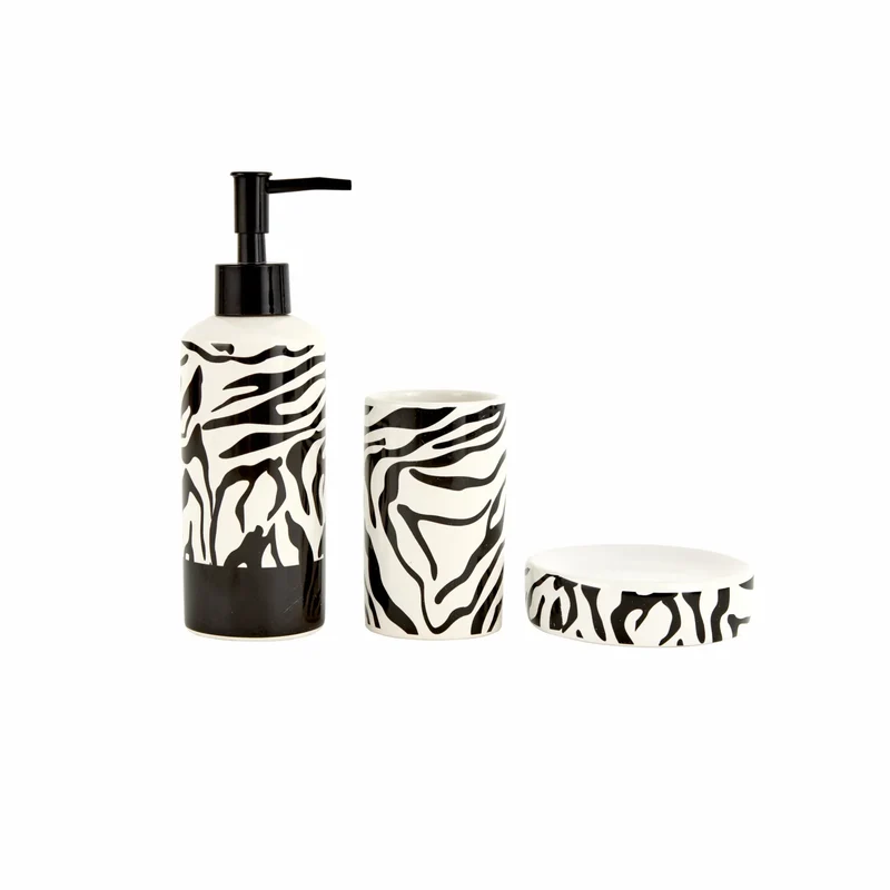 Karaca Home Wild 3-teiliges Badezimmer-Set Zebra