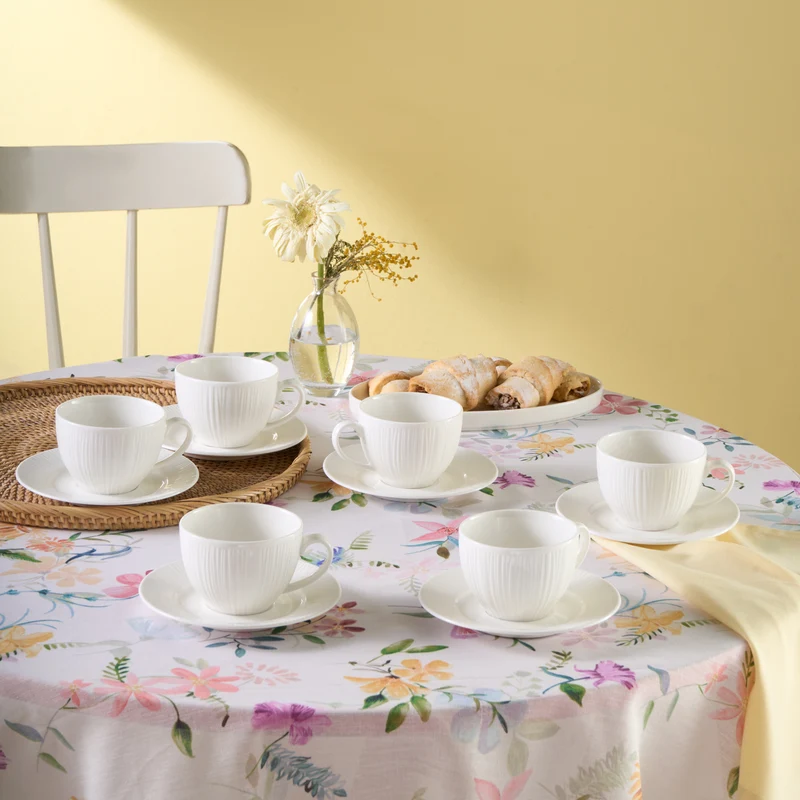 Karaca Anna Embossed Teetassen-Set für 6 Personen, 220 ml