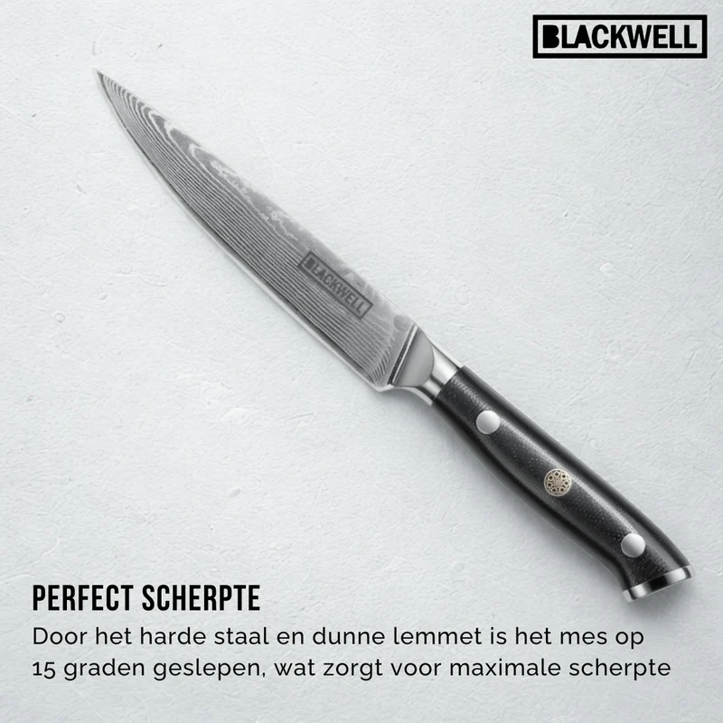 Blackwell Büromesser im japanischen Stil - 67-lagiger Damaststahl - VG10 - 12,5 cm