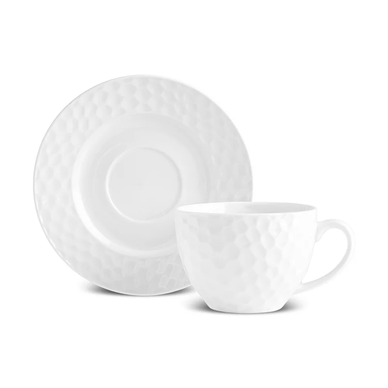 Karaca Nora Embossed Teetassen-Set für 6 Personen, 220 ml