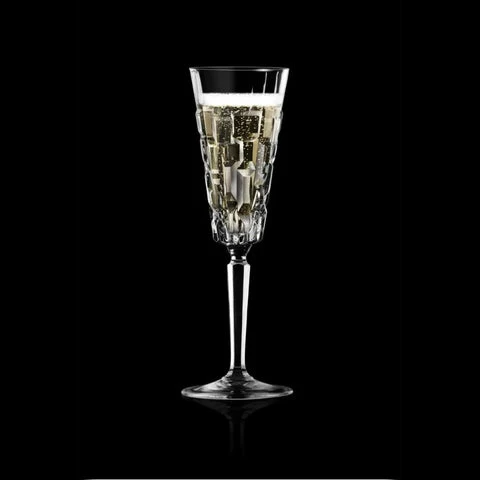 RCR Etna 6-teiliges Champagnerflöten-Set für 6 Personen, 180 ml, Transparent