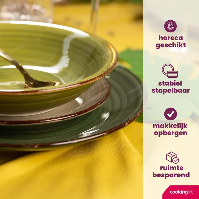 Cookinglife Speiseteller Delice Grün ø 26,5 cm - 6 Stück