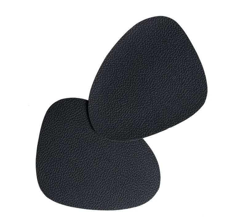 Cookinglife Untersetzer - Veganes Leder - Schwarz - Organic - 13 x 11 cm - 6 Stück