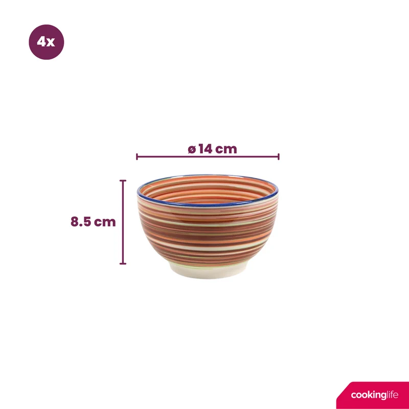 Cookinglife Suppenschalen / Schalen Rhythm & Lines ø 14 cm - 4 Stück