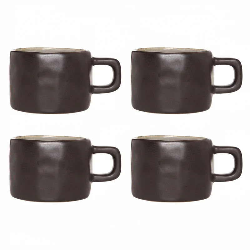 Cosy & Trendy Kaffeetassen Laguna Blau Grau 230 ml - 4 Stück