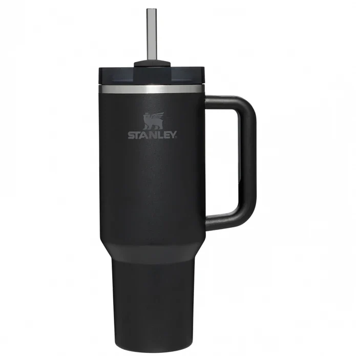 Stanley Quencher Thermosbecher mit Strohhalm 1,18 Liter Schwarz