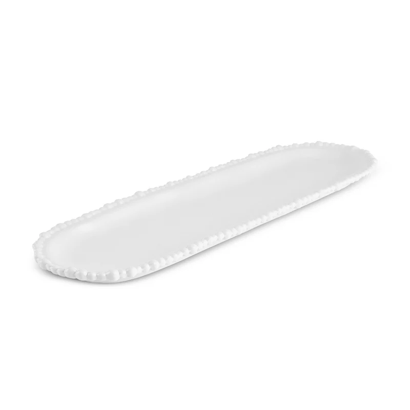 Karaca Perla, Melamin Servierplatte in Bootsform, 44cm, Weiß