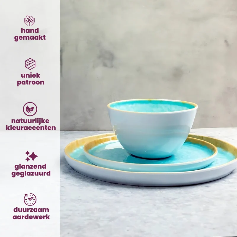 Cosy & Trendy Tassen / Becher - Laguna Azzurro 390 ml - 4 Stück