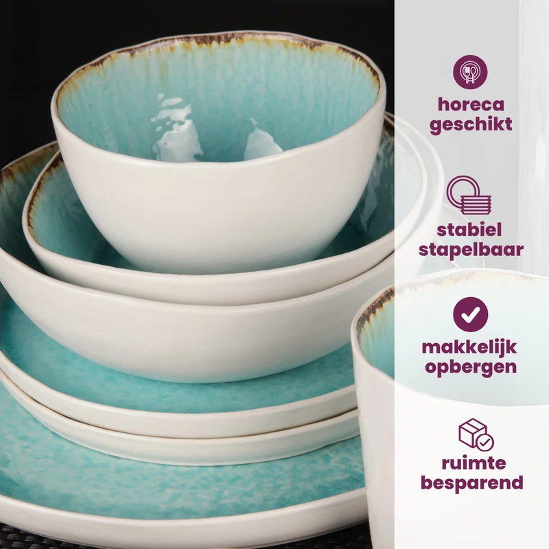 Cosy & Trendy Kaffeetassen Laguna Azzurro 230 ml - 4 Stück