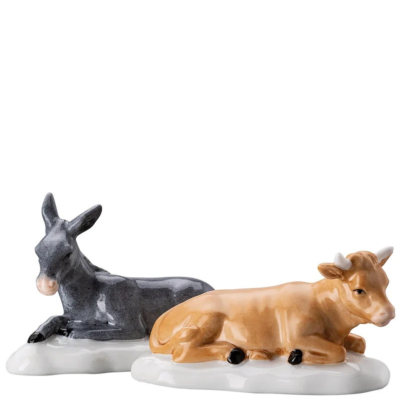 Hutschenreuther Weihnachtskrippe Krippenfigur Set Ochse Esel
