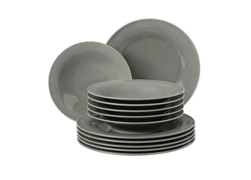 Seltmann Weiden Beat Perlgrau uni Tafelservice 12tlg.