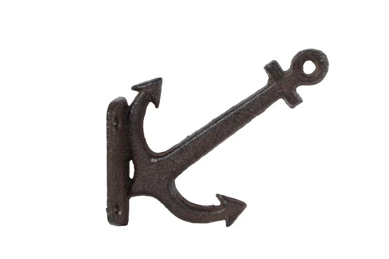 Wandhaken "Anker ungerade" braun Gusseisen 12x3x10cm