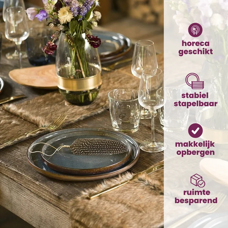 Cosy & Trendy Speiseteller Quintana Blue ø 28 cm - 4 Stück