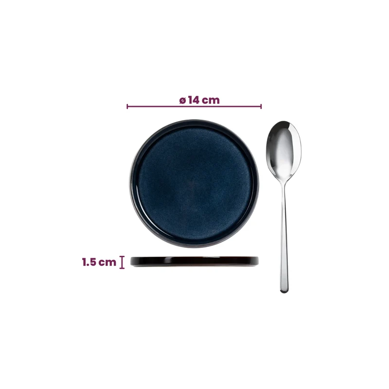 Cosy & Trendy Kuchentellers Quintana Blue ø 14 cm - 4 Stück