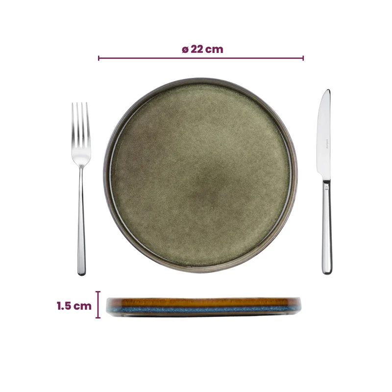 Cosy & Trendy Frühstücksteller / Dessertteller - Quintana Green ø 22 cm - 4 Stück