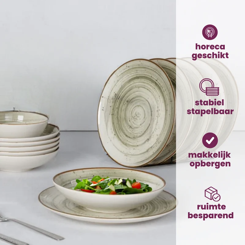 Cosy & Trendy Frühstücksteller / Dessertteller - Sintra Ivy Green ø 20 cm - 4 Stück
