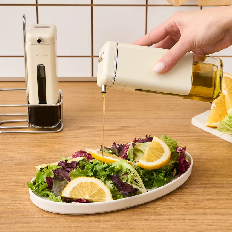 Karaca Luminous, 3-teilige Öl- und Essigflasche, Inox