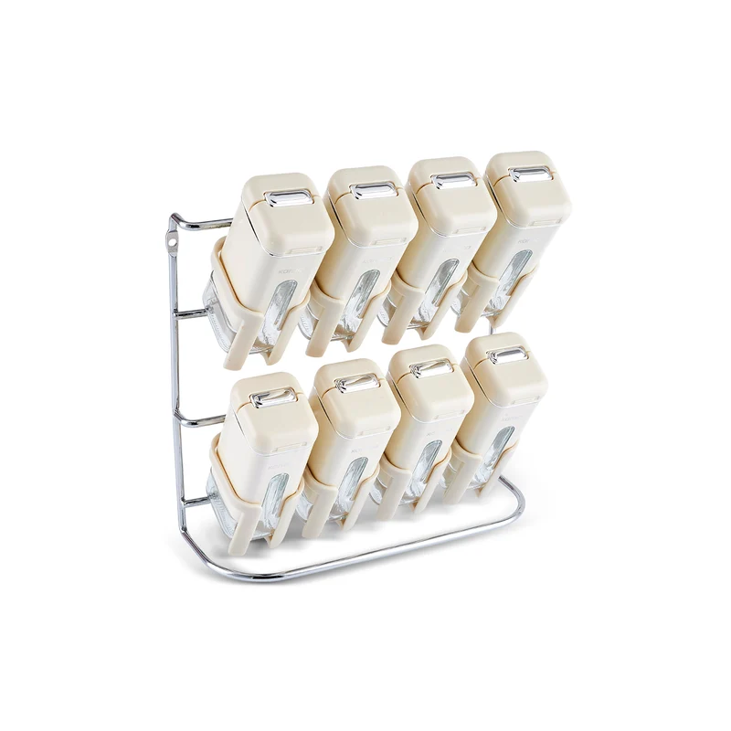 Karaca Luminous, 9-teiliges Gewürzgläser-Set, Creme