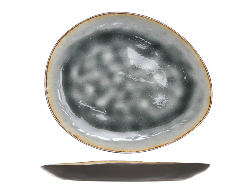 Cosy & Trendy Frühstücksteller / Dessertteller - Laguna Blau Grau - 20 x 16 cm - 4 Stück