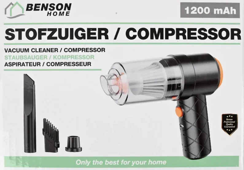 Benson 2-in-1 Stofzuiger en compressor mini 1200 mAh