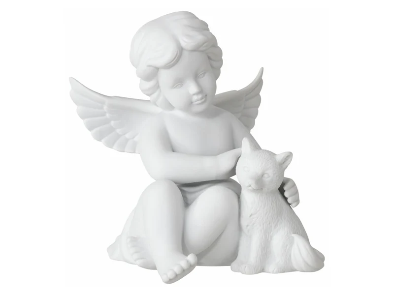 Rosenthal Engel groß Weiss matt Engel mit Fuchs 15cm