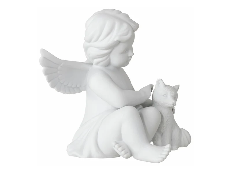 Rosenthal Engel groß Weiss matt Engel mit Fuchs 15cm