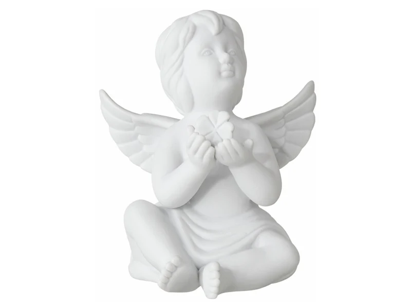 Rosenthal Engel groß Weiss matt Engel mit Glücksklee 15cm