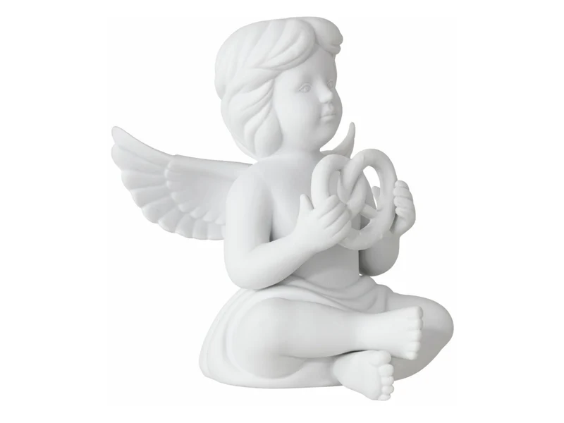 Rosenthal Engel groß Weiss matt Engel mit Brezel 15cm