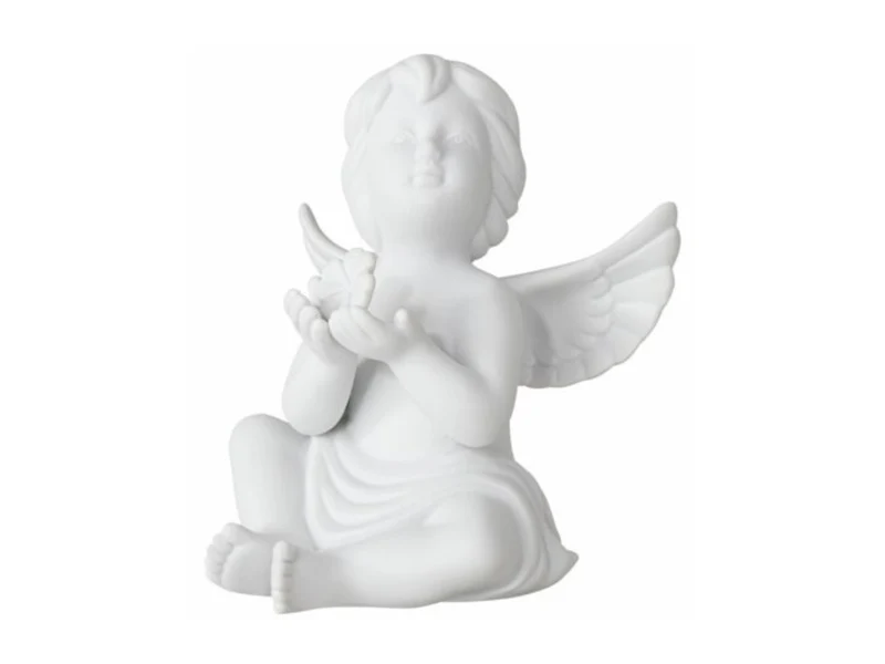 Rosenthal Engel klein Weiss matt Engel mit Glücksklee 6,5cm