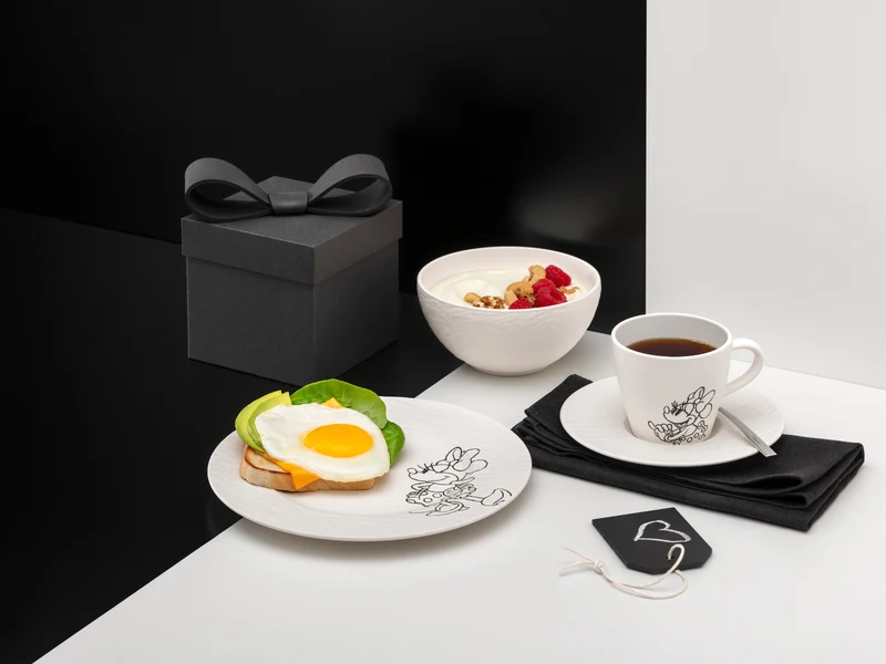 Villeroy & Boch Manufacture Rock blanc - Mickey Mouse Frühstücks-Set 4tlg