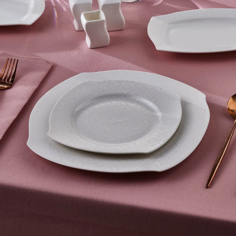 Karaca Square Bone Fancy 53-teiliges Geschirrset für 12 Personen