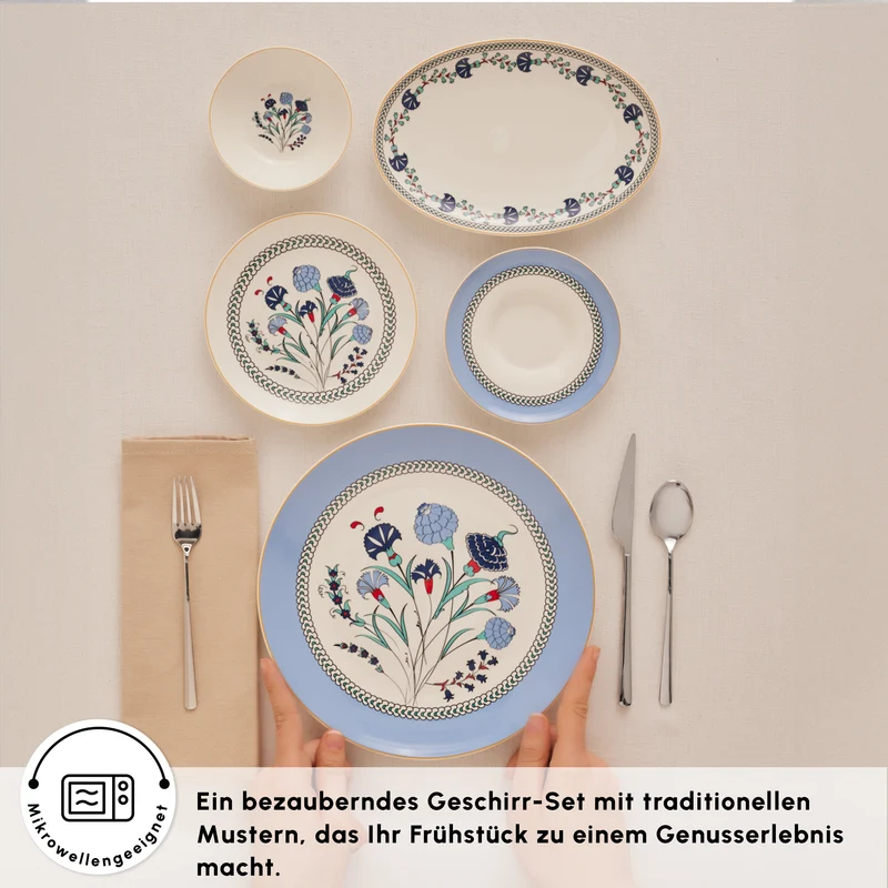 Karaca Blue Clove 26-Teiliges 6-Personen Frühstücksgeschirr