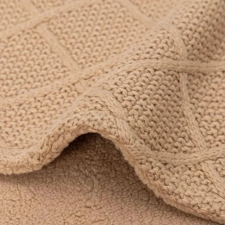 Decke Wiege "Check Knit" Fleece